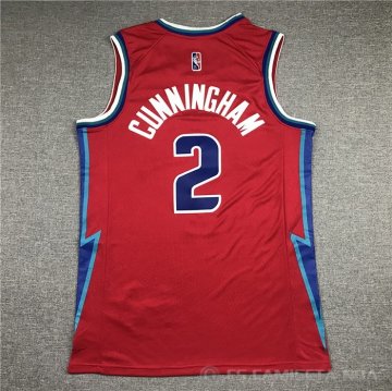 Camiseta Cade Cunningham #2 Detroit Pistons Ciudad 2021-22 Rojo