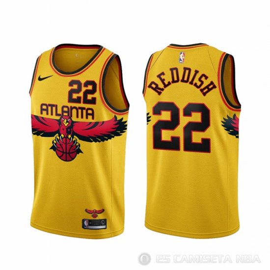 Camiseta Cam Reddish NO 22 Atlanta Hawks Ciudad 2021-22 Amarillo - Haga un click en la imagen para cerrar