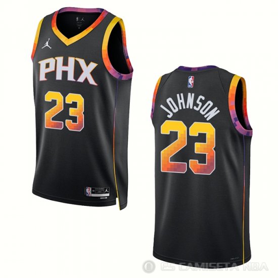 Camiseta Cameron Johnson #23 Phoenix Suns Statement 2022-23 Negro - Haga un click en la imagen para cerrar