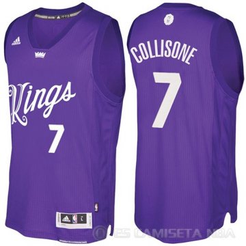 Camiseta Darren Collison #7 Sacramento Kings Navidad 2016 Purpura