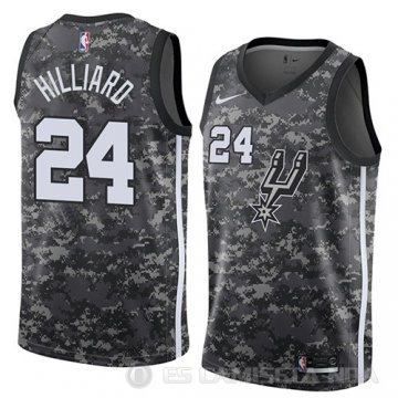 Camiseta Darrun Hilliard #24 San Antonio Spurs Ciudad 2018 Gris