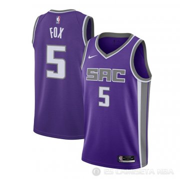 Camiseta De\'Aaron Fox NO 5 Sacramento Kings Icon 2020-21 Violeta