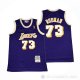 Camiseta Dennis Rodman NO 73 Los Angeles Lakers Mitchell & Ness 1998-99 Violeta