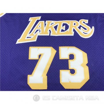 Camiseta Dennis Rodman #73 Los Angeles Lakers Retro Violeta