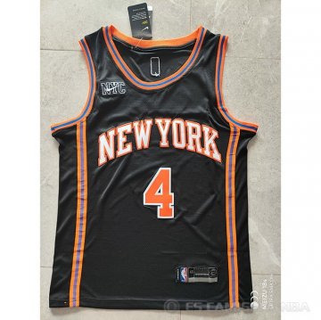 Camiseta Derrick Rose NO 4 New York Knicks Ciudad 2021-22 Negro