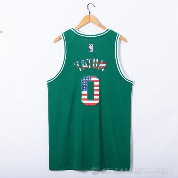Camiseta Jayson Tatum #0 Boston Celtics 75th Bandera Edition Verde