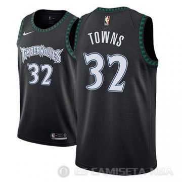 Camiseta Karl-Anthony Towns #32 Minnesota Timberwolves Classic 2018 Negro