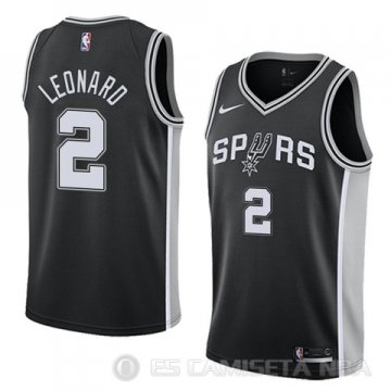 Camiseta Kawhi Leonard #2 San Antonio Spurs Icon 2017-18 Negro