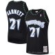 Camiseta Kevin Garnett NO 21 Minnesota Timberwolves Hardwood Classics Throwback Negro