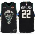 Camiseta Khris Middleton #22 Milwaukee Bucks Statement Harley 2017-18 Negro