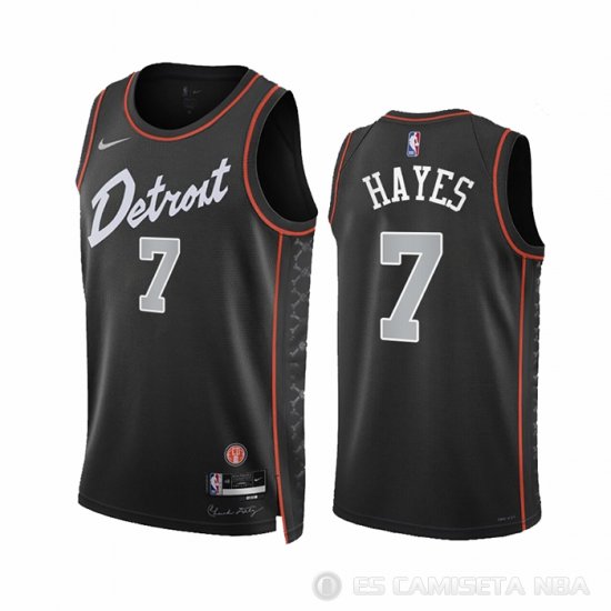 Camiseta Killian Hayes #7 Detroit Pistons Ciudad 2023-24 Negro - Haga un click en la imagen para cerrar