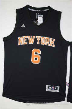 Camiseta Porzingis #6 New York Knicks Negro