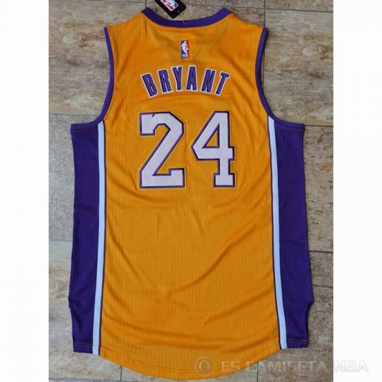 Camiseta Kobe Bryant NO 24 Los Angeles Lakers Amarillo - Haga un click en la imagen para cerrar