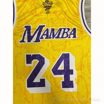 Camiseta Kobe Bryant #24 Los Angeles Lakers Mamba Amarillo
