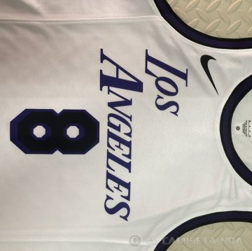 Camiseta Kobe Bryant #8 Los Angeles Lakers Ciudad 2022-23 Blanco