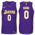 Camiseta Kuzma #0 Los Angeles Lakers Autentico 2017-18 Violeta