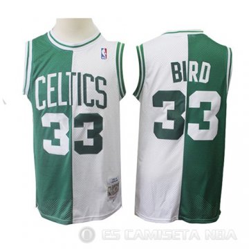 Camiseta Larry Bird #33 Boston Celtics Retro Verde Blanco