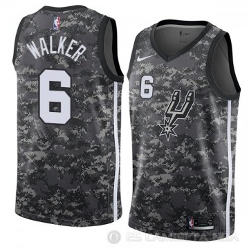 Camiseta Lonnie Walker #6 San Antonio Spurs Ciudad 2018 Gris