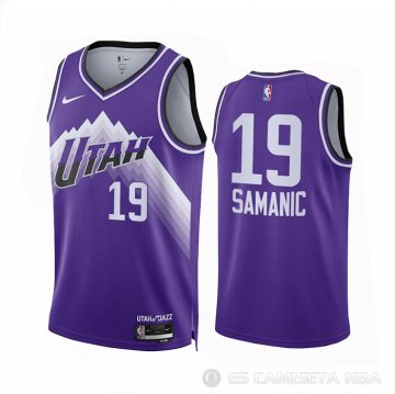 Camiseta Luka Samanic #19 Utah Jazz Ciudad 2023-24 Violeta