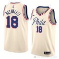 Camiseta Marco Belinelli #18 Philadelphia 76ers Ciudad 2018 Crema