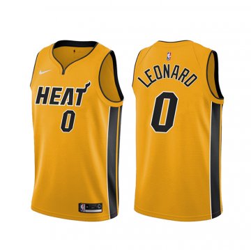 Camiseta Meyers Leonard NO 0 Miami Heat Earned 2020-21 Oro