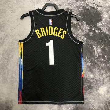 Camiseta Mikal Bridges #1 Brooklyn Nets Ciudad 2022-23 Negro