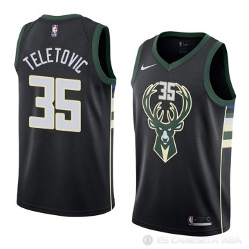 Camiseta Mirza Teletovic #35 Milwaukee Bucks Statement 2018 Negro