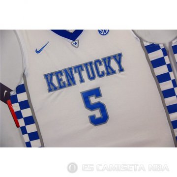 Camiseta NCAA Monk #0 Kentucky Wildcats Blanco