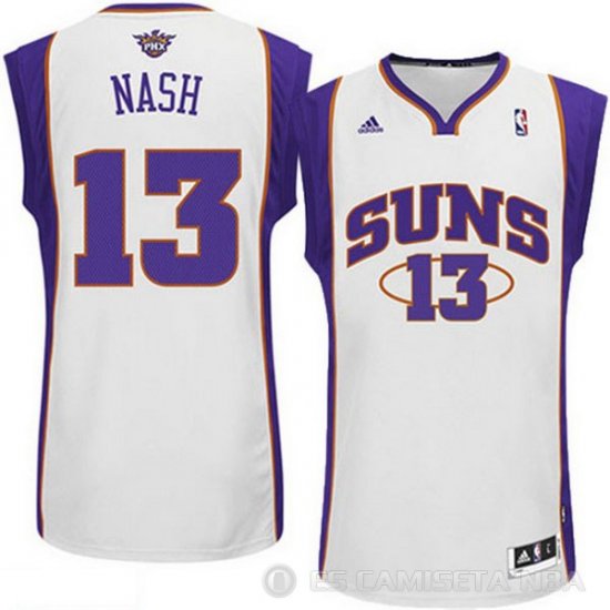 Camiseta Nash #13 Phoenix Suns Retro Blanco - Haga un click en la imagen para cerrar