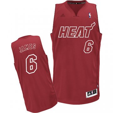 Camiseta James #6 Heats 2012 Navidad Rojo