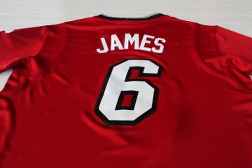 Camiseta James #6 Heats 2013 Navidad Rojo