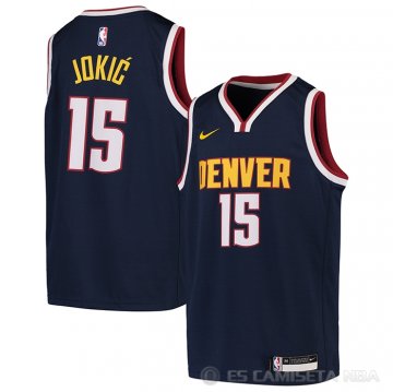 Camiseta Nikola Jokic #15 Denver Nuggets Nino Icon 2020-21 Azul