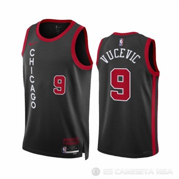 Camiseta Nikola Vucevic #9 Chicago Bulls Ciudad 2023-24 Negro