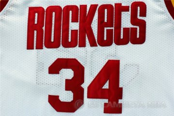 Camiseta Olajuwon #34 Houston Rockets Blanco