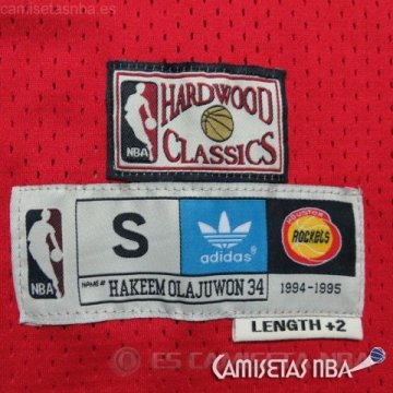 Camiseta Olajuwon #34 Houston Rockets Rojo