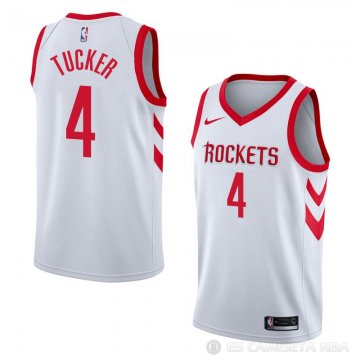 Camiseta P.j. Tucker #4 Houston Rockets Association 2017-18 Blanco