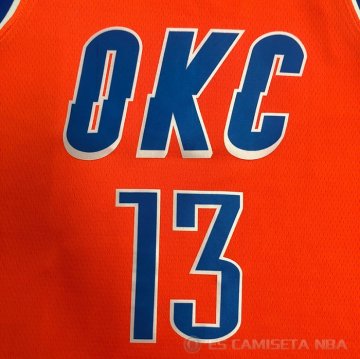Camiseta Paul George NO 13 Oklahoma City Thunder Statement 2021 Naranja