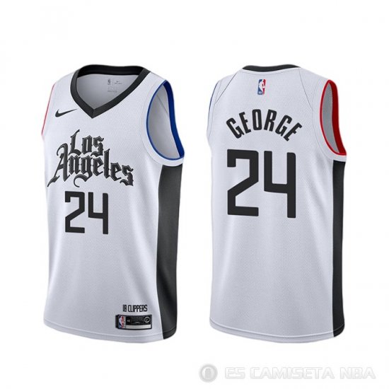 Camiseta Paul George #24 Los Angeles Clippers Ciudad Blanco - Haga un click en la imagen para cerrar