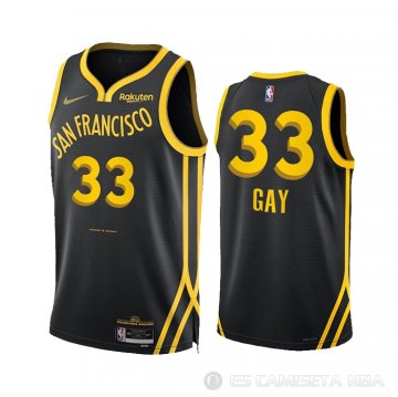 Camiseta Rudy Gay #33 Golden State Warriors Ciudad 2023-24 Negro