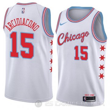 Camiseta Ryan Arcidiacono #15 Chicago Bulls Ciudad 2018 Blanco