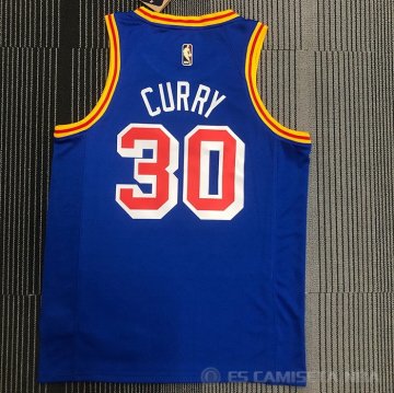 Camiseta Stephen Curry NO 30 Golden State Warriors 75th Anniversary Azul