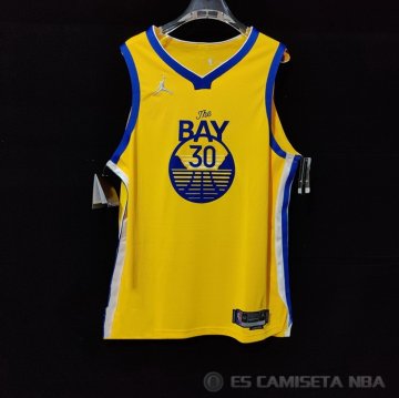 Camiseta Stephen Curry #30 Golden State Warriors Statement Autentico 2022 Oro