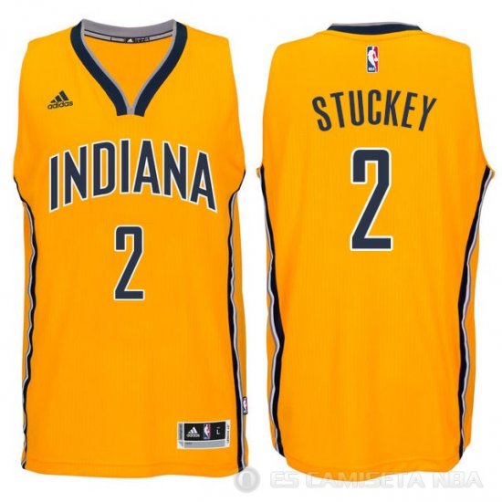 Camiseta Stuckey #2 Indiana Pacers Amarillo - Haga un click en la imagen para cerrar