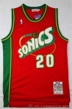 Camiseta Payton Sonics #20 Seattle SuperSonics Rojo