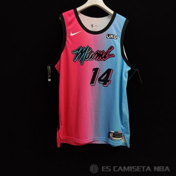Camiseta Tyler Herro #14 Miami Heat Ciudad 2020-21 Autentico Azul Rosa