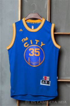 Camiseta Durant Warriors #35 Ciudad de Edicion Azul