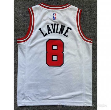 Camiseta Zach Lavine #8 Chicago Bulls Nino Association Blanco