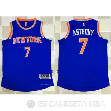 Camiseta Knicks #7 Anthony Azul - Haga un click en la imagen para cerrar