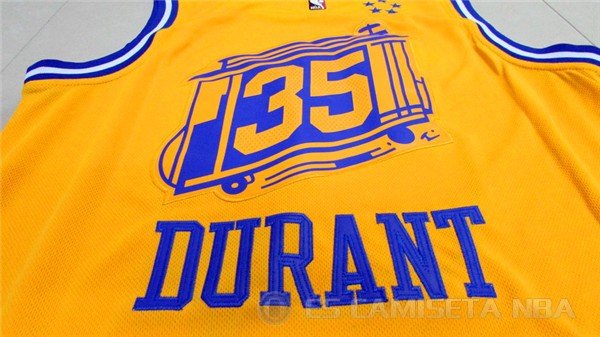 Camiseta Durant Warriors #35 Ciudad de Edicion Amarillo - Haga un click en la imagen para cerrar