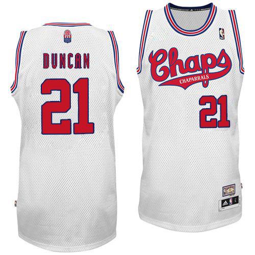 Camiseta Duncan #21 Spurs ABA Blanco - Haga un click en la imagen para cerrar